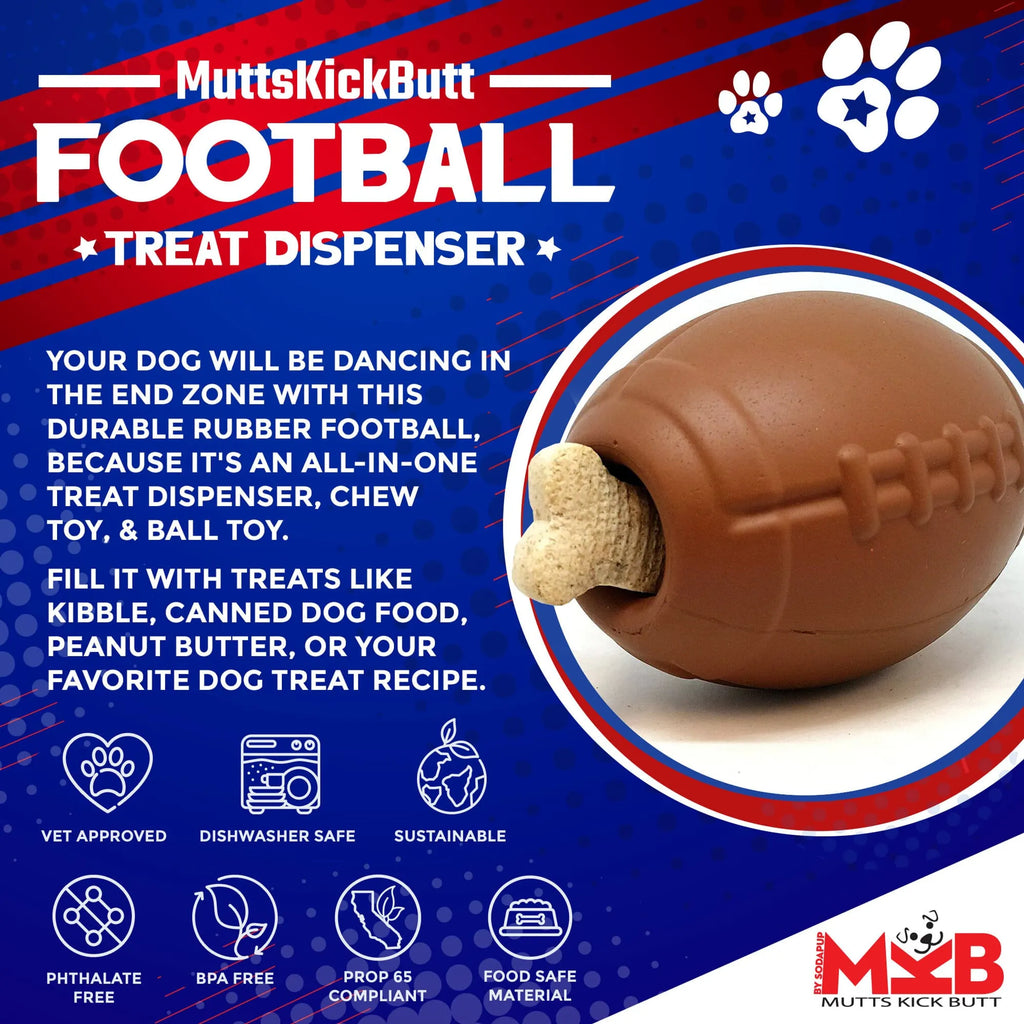 Football Dog Chew Toy & Treat Dispenser