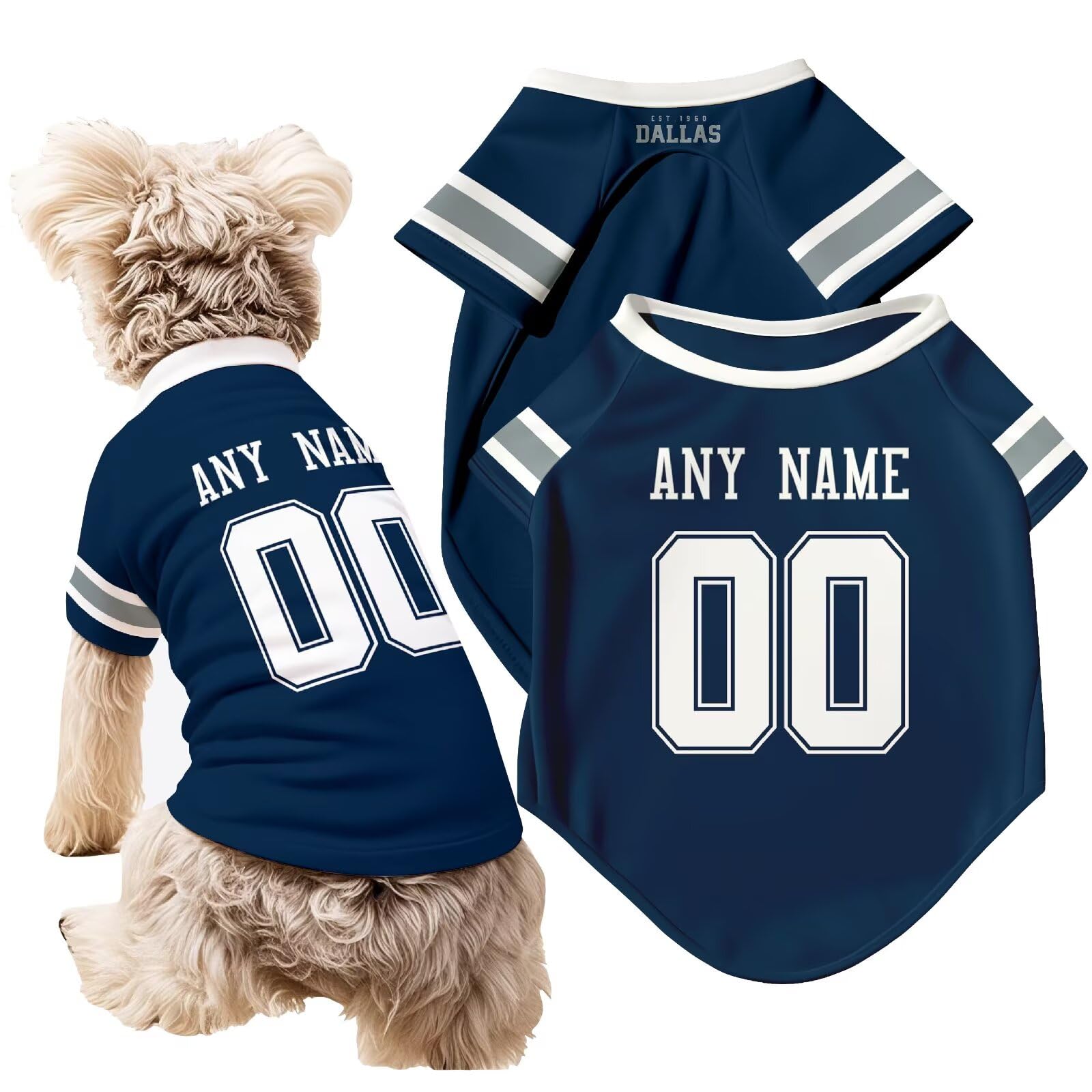 Custom NFL Name and Number Dog T-Shirt Jersey
