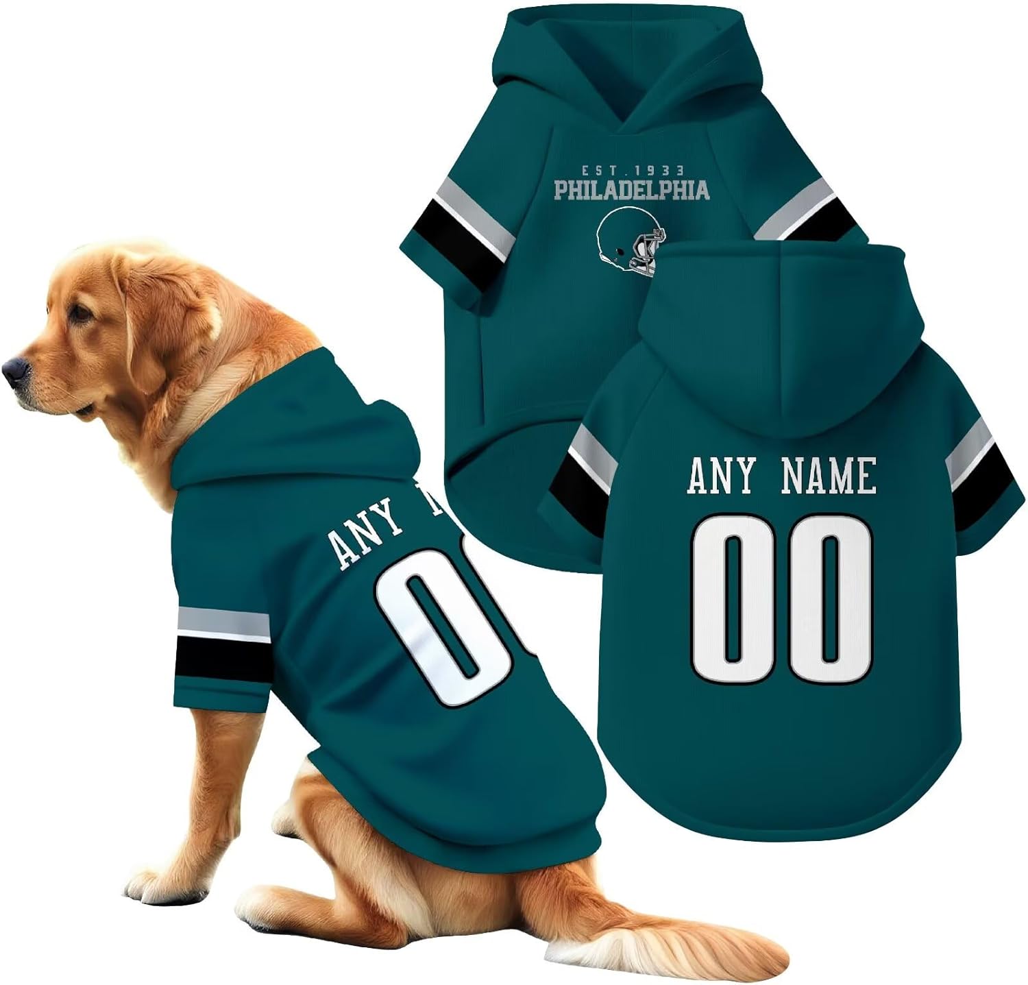 Custom Name and Number Dog Team Hoodie