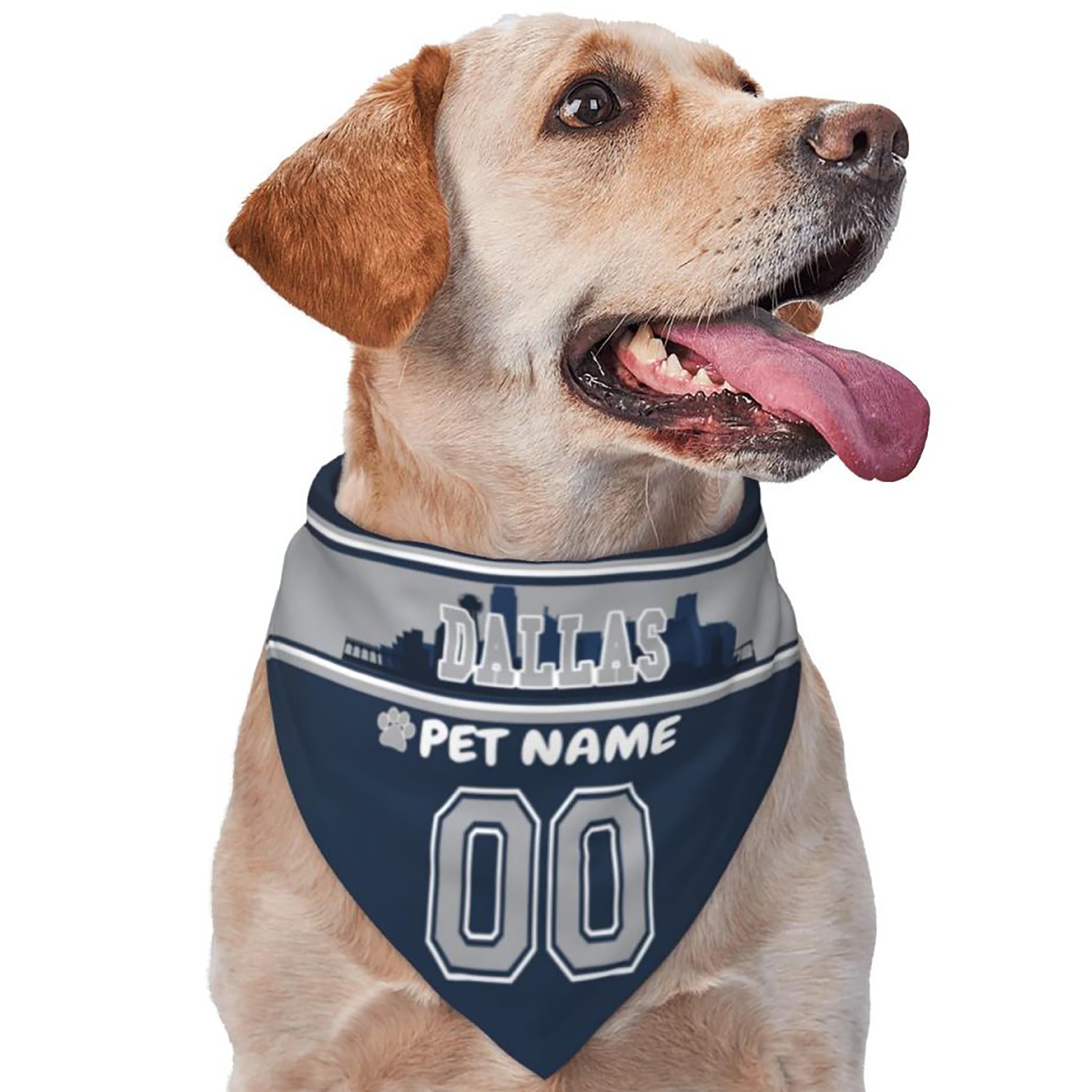 Custom Name and Number Football Dog Bandana