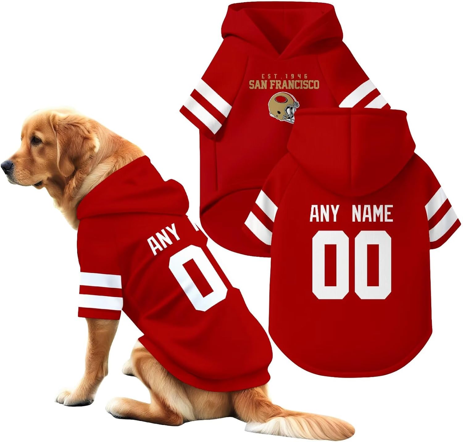 Custom Name and Number Dog Team Hoodie