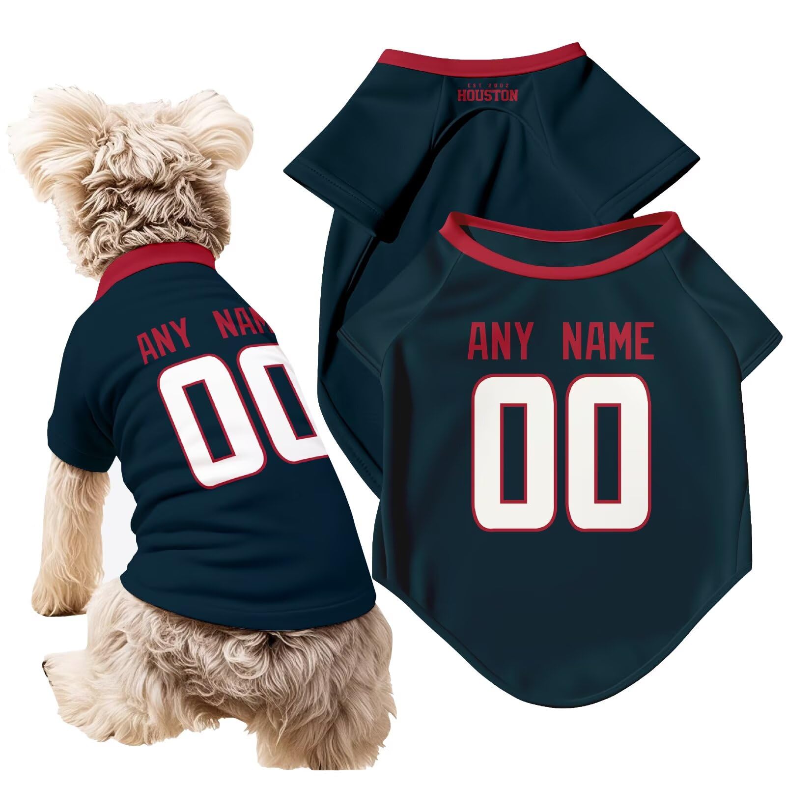 Custom NFL Name and Number Dog T-Shirt Jersey