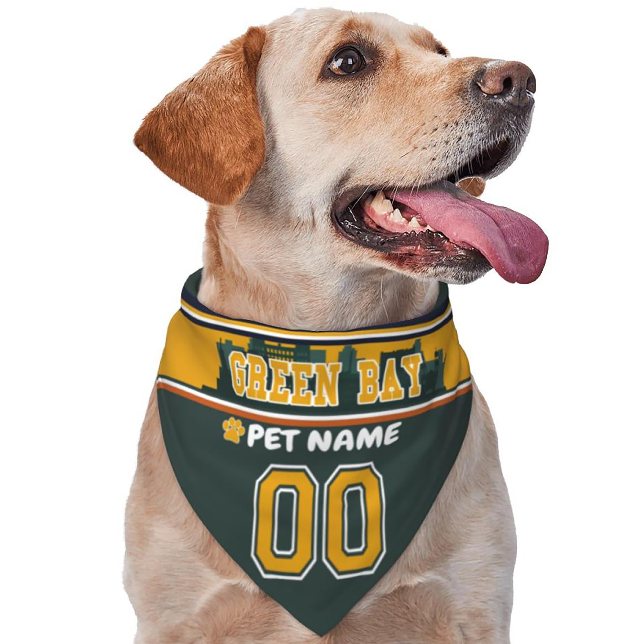 Custom Name and Number Football Dog Bandana