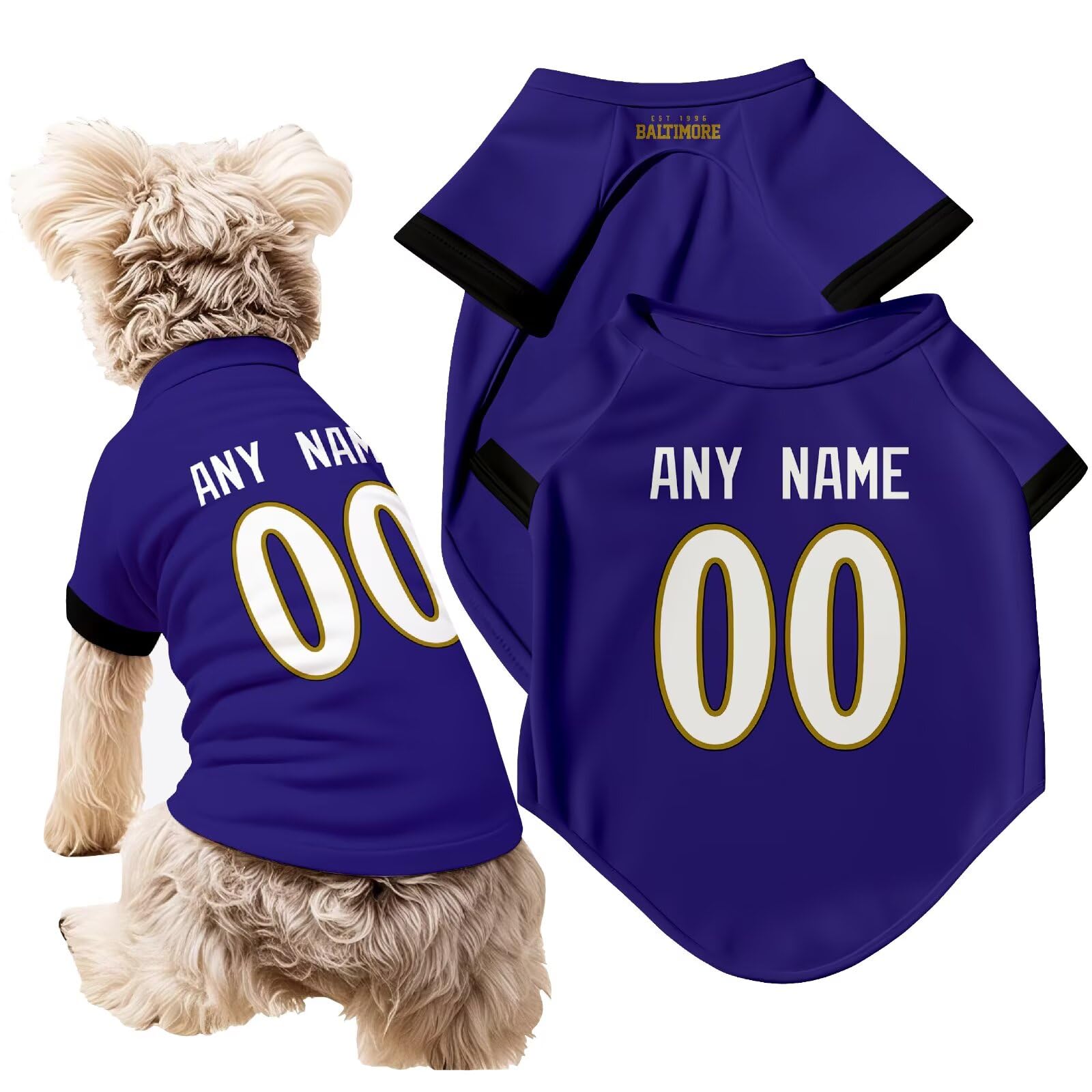 Custom NFL Name and Number Dog T-Shirt Jersey
