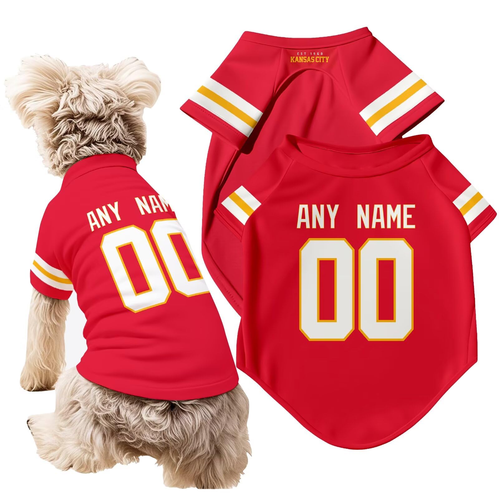 Custom NFL Name and Number Dog T-Shirt Jersey