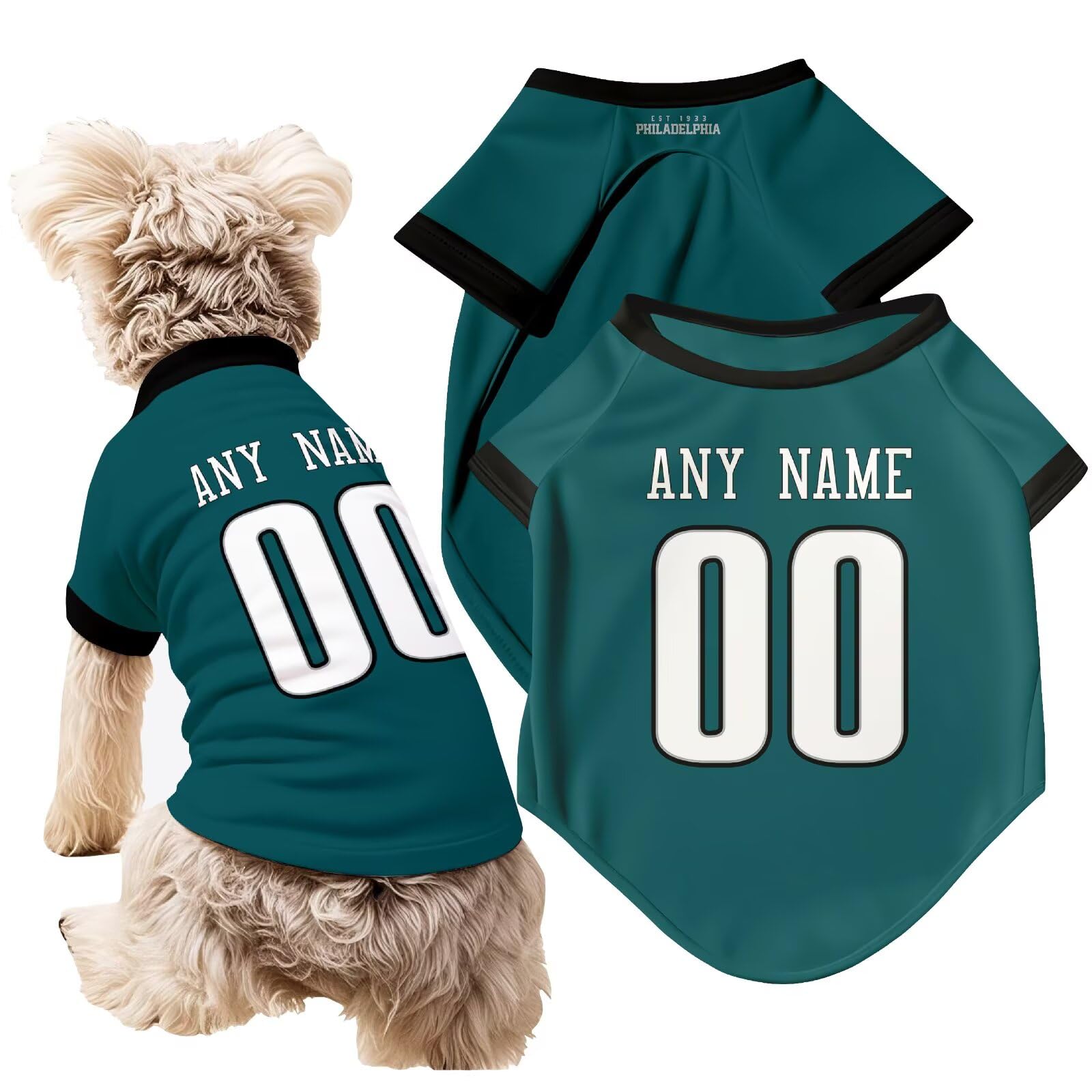 Custom NFL Name and Number Dog T-Shirt Jersey