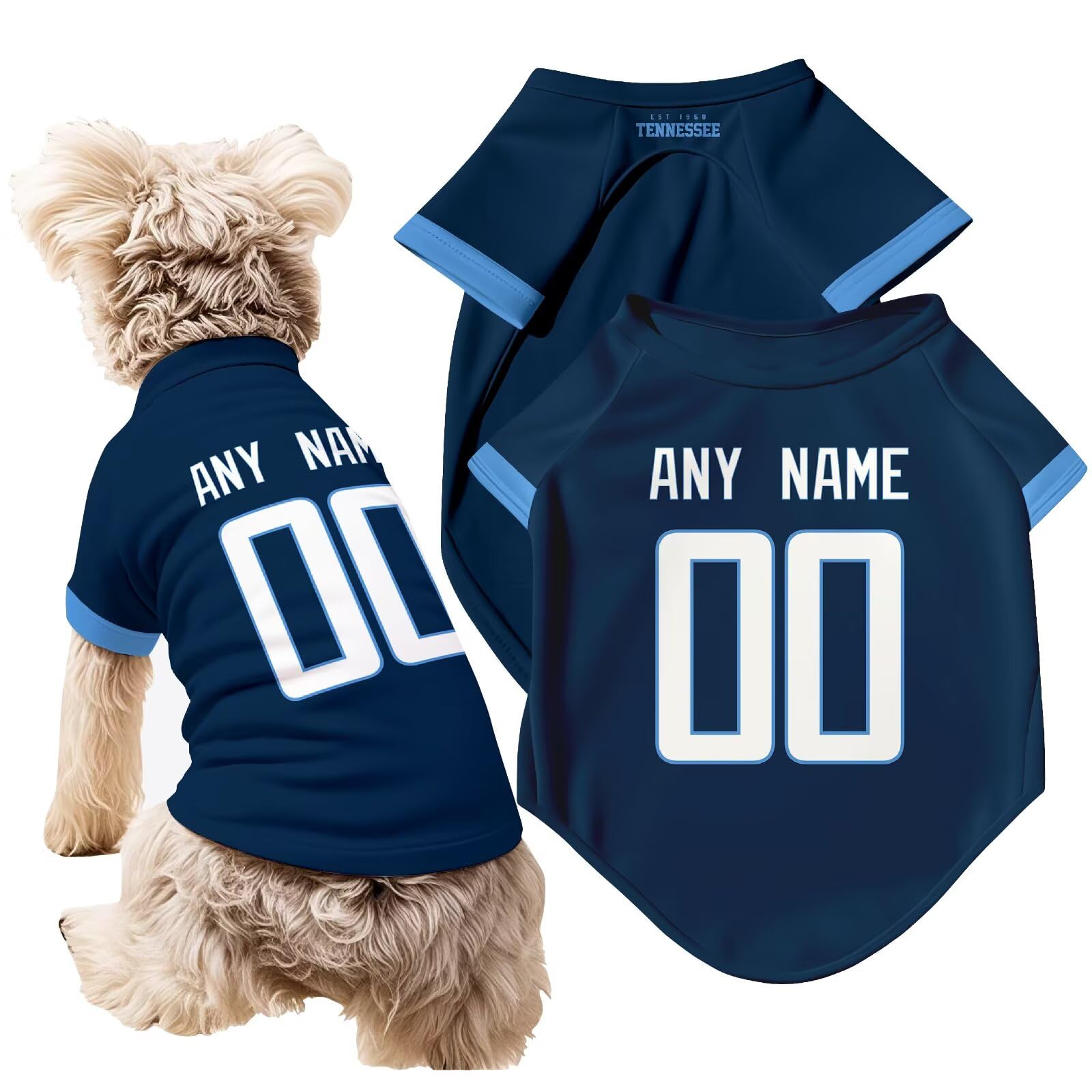 Custom NFL Name and Number Dog T-Shirt Jersey