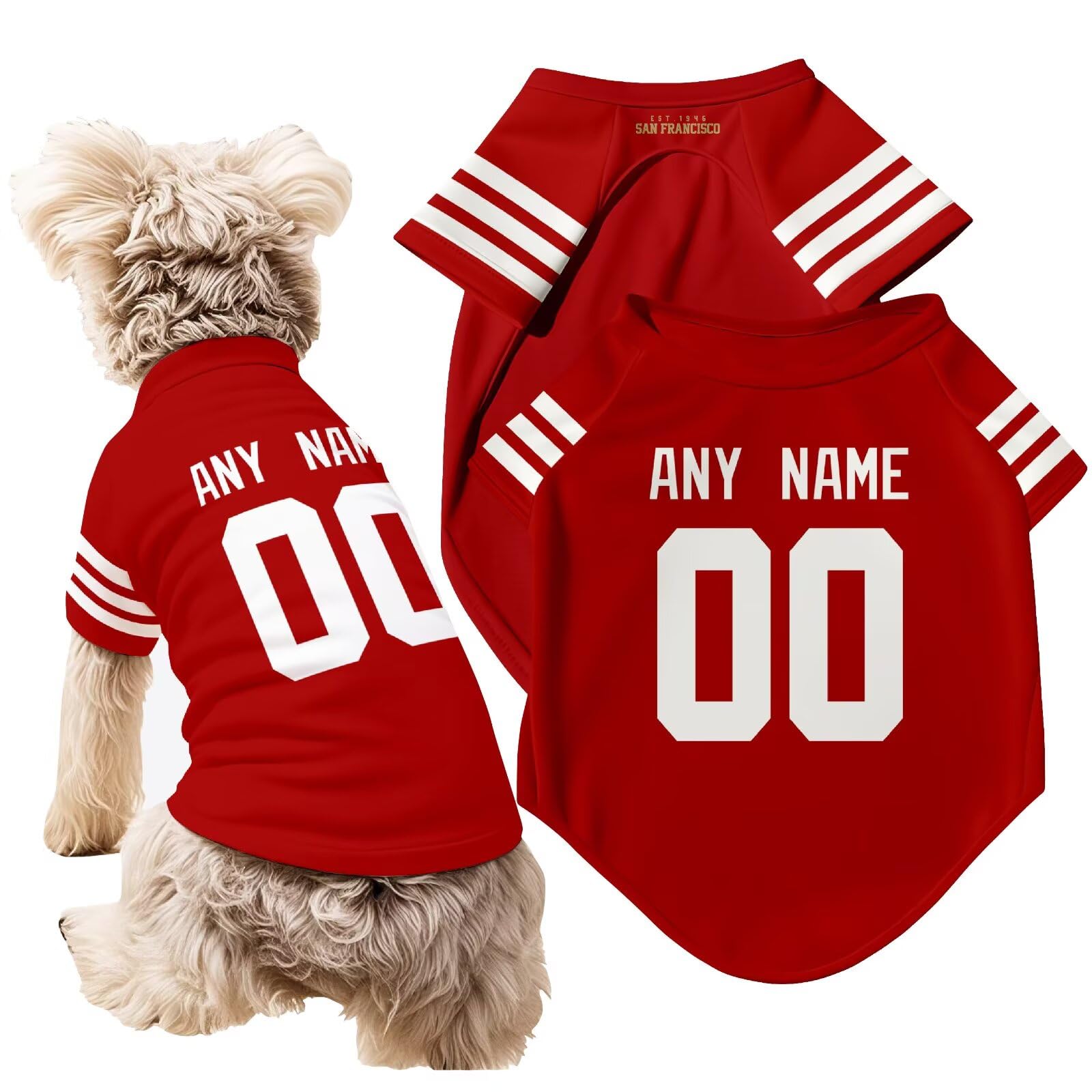 Custom NFL Name and Number Dog T-Shirt Jersey