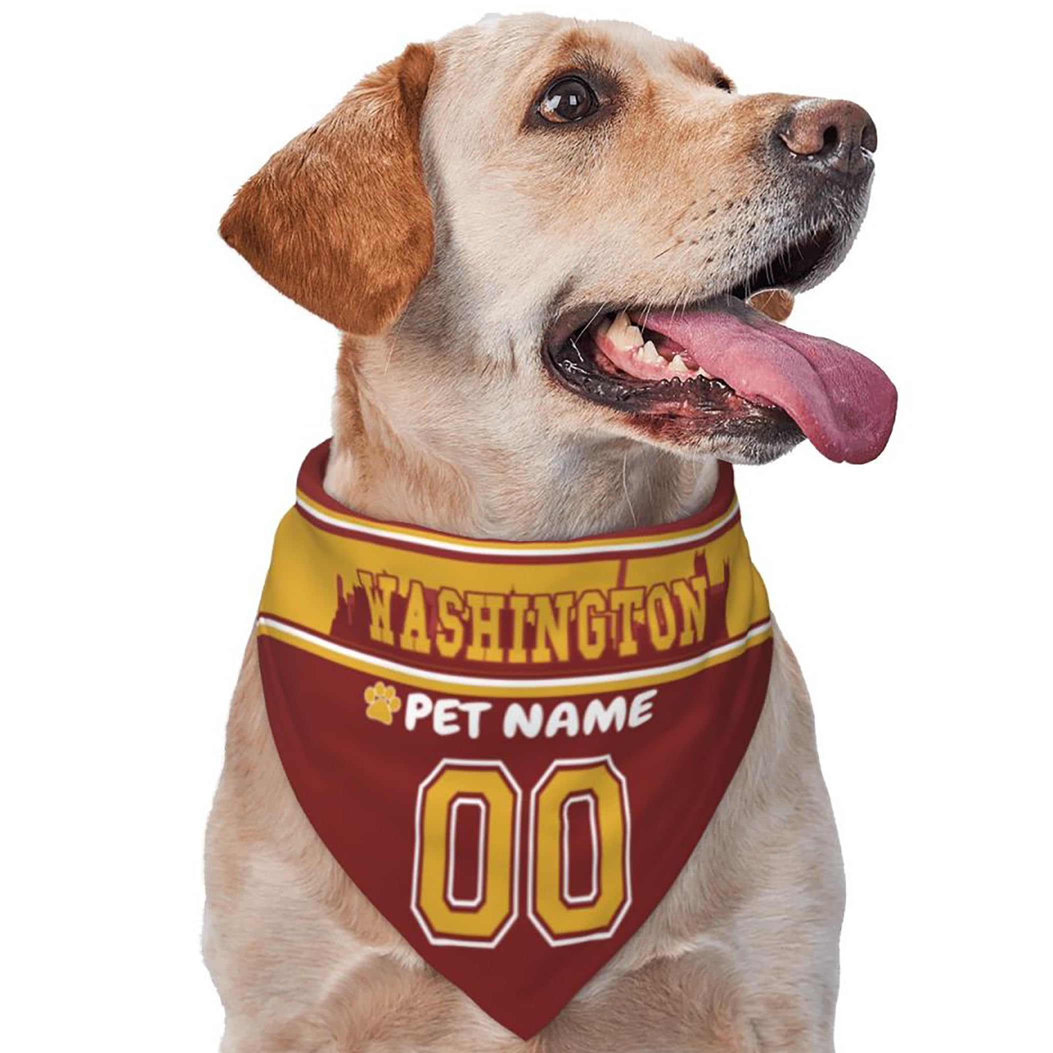 Custom Name and Number Football Dog Bandana