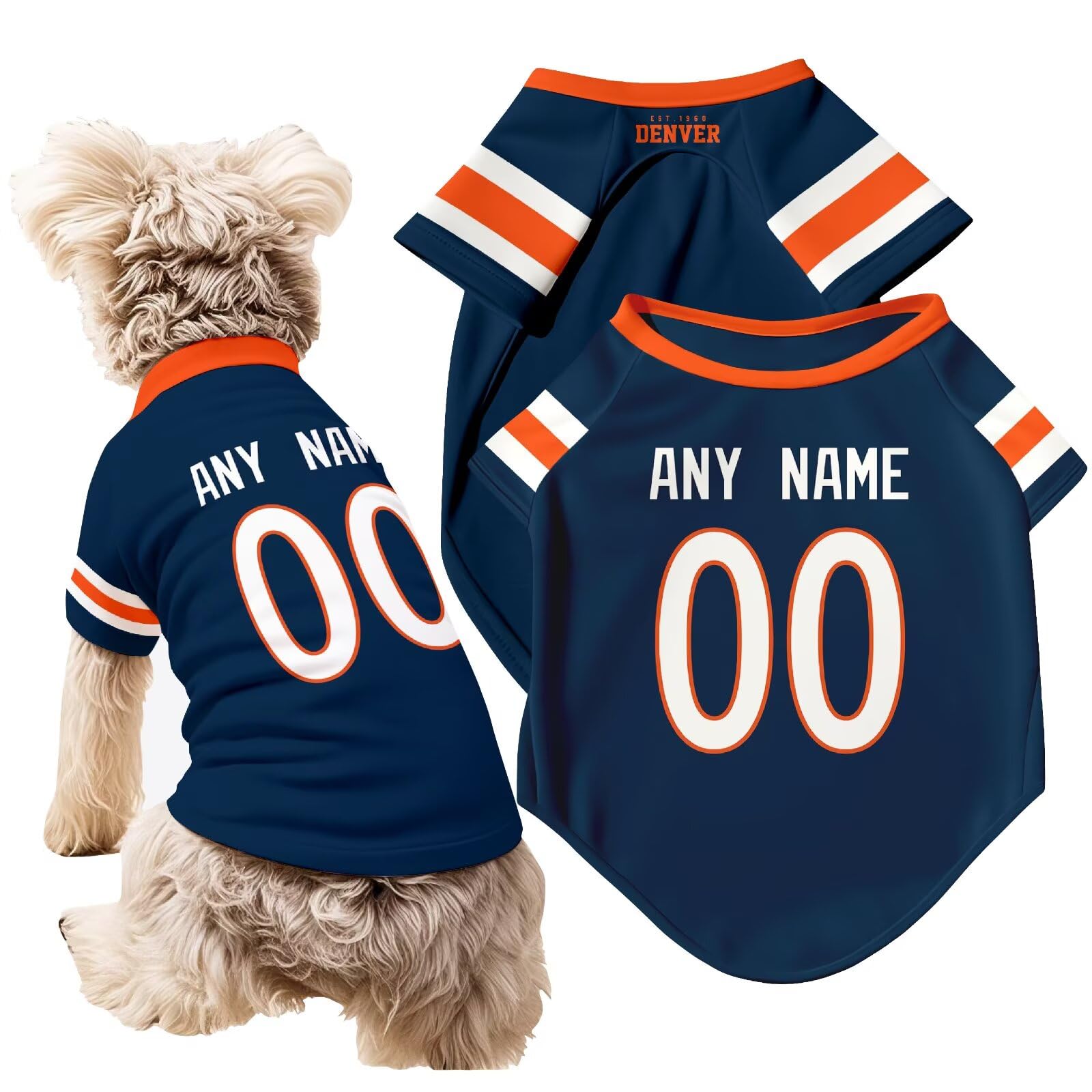 Custom NFL Name and Number Dog T-Shirt Jersey