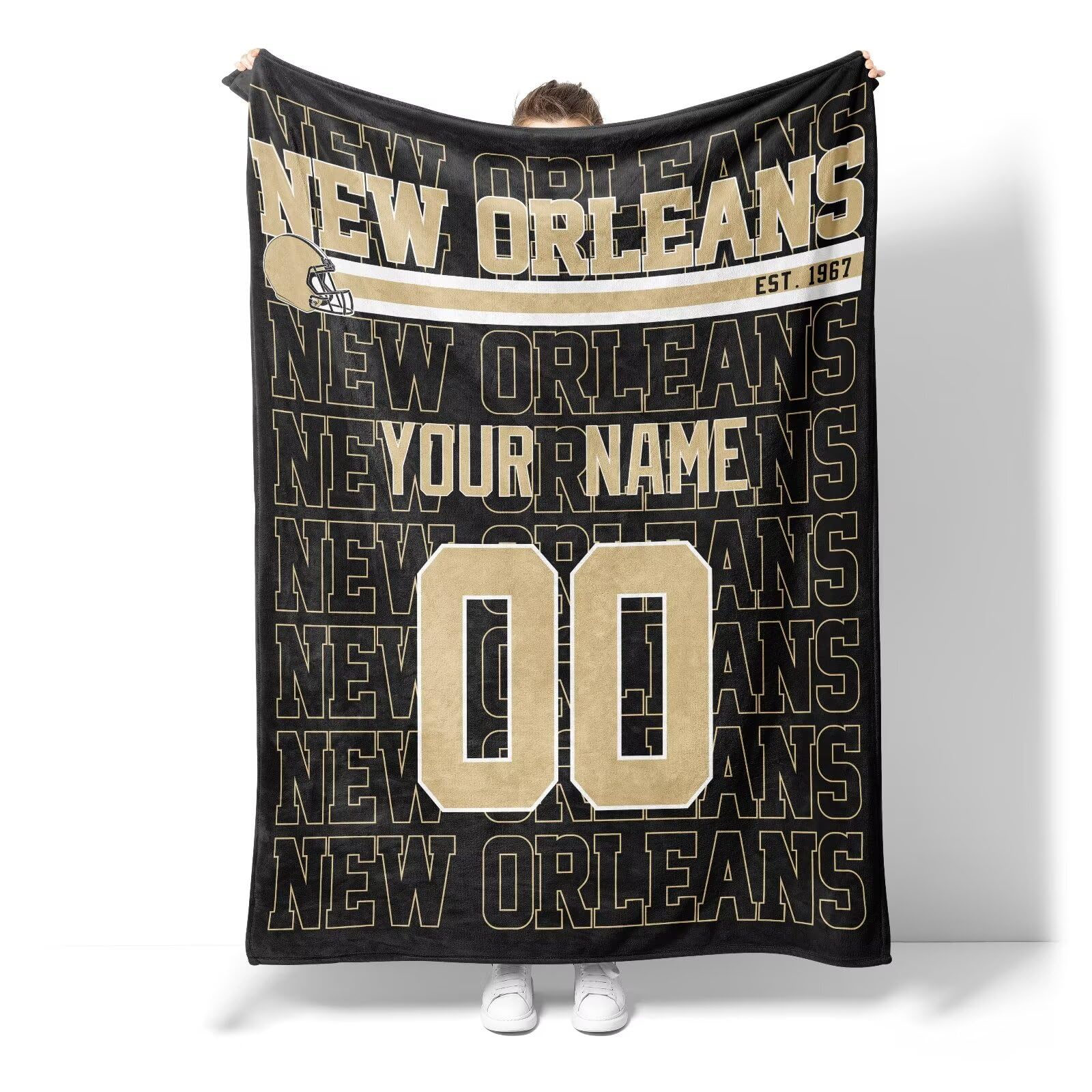 Custom Name and Number Pet Throw Blanket