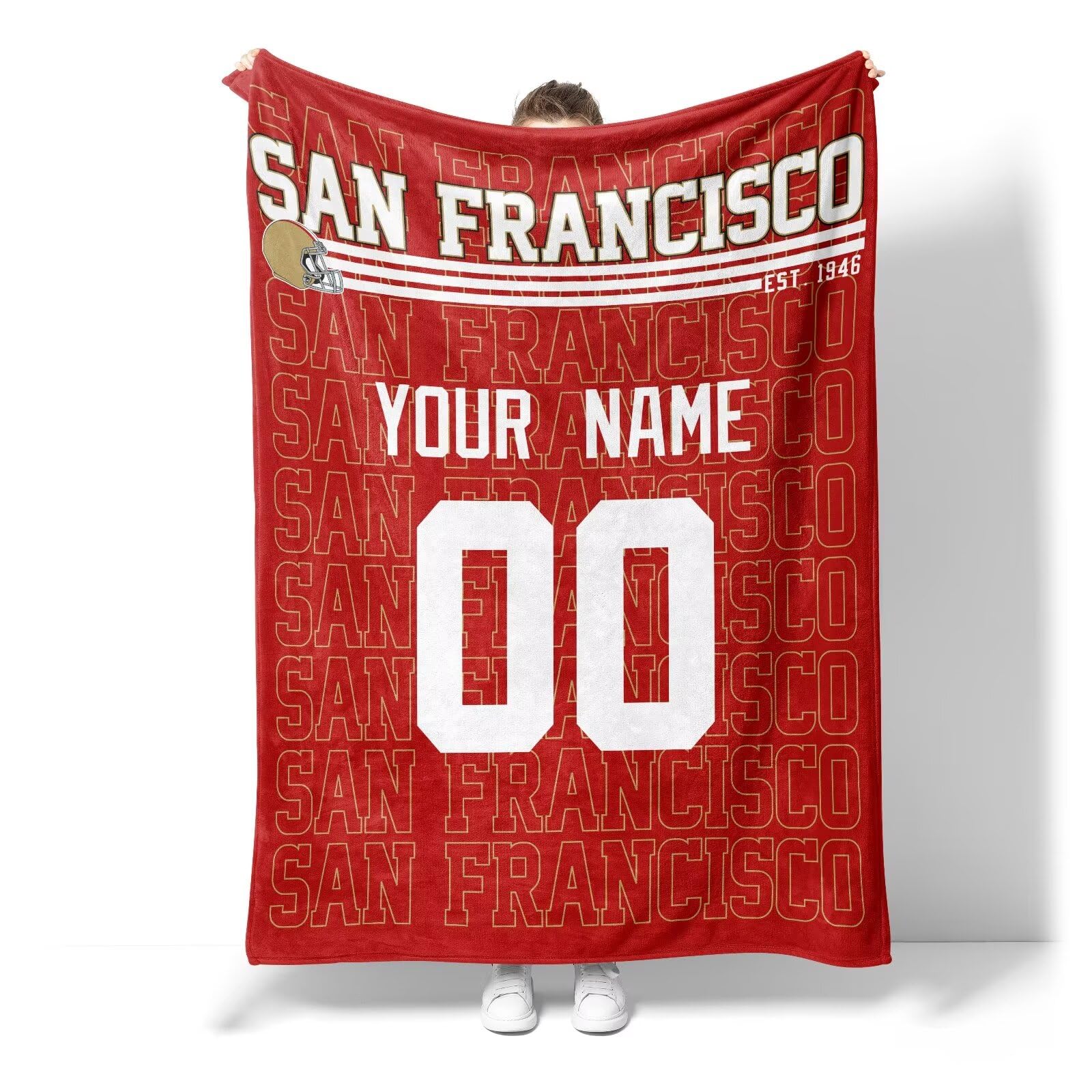Custom Name and Number Pet Throw Blanket